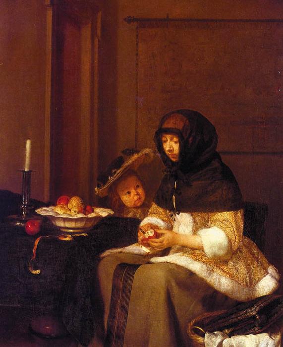 Gerard Ter Borch Woman Peeling Apples oil painting image